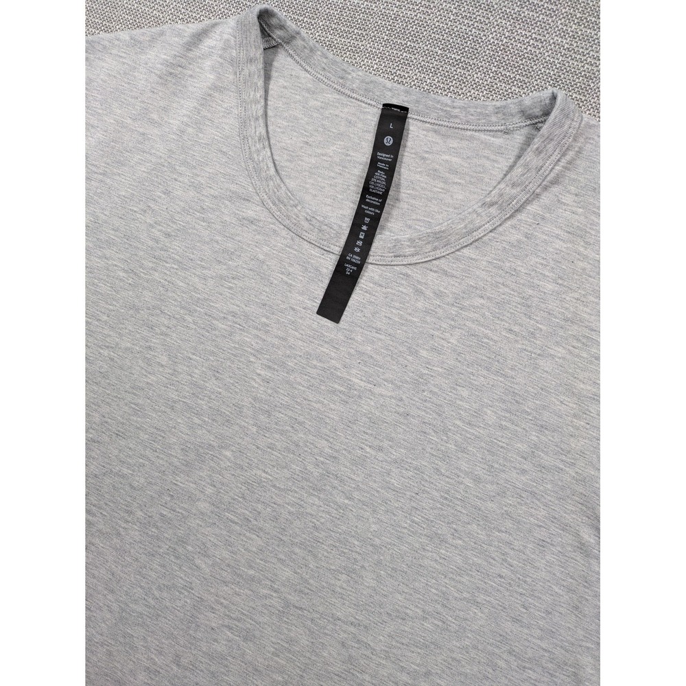 Lululemon Shirt Mens Large Gray Short Sleeve Pima Athletic Performance Tee